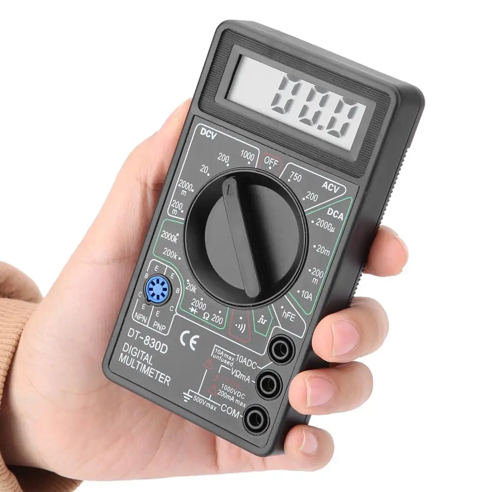 DT830D Мини ЖК-дисплей Цифровой мультиметр Вольтметр Амперметр Омметр прибор для