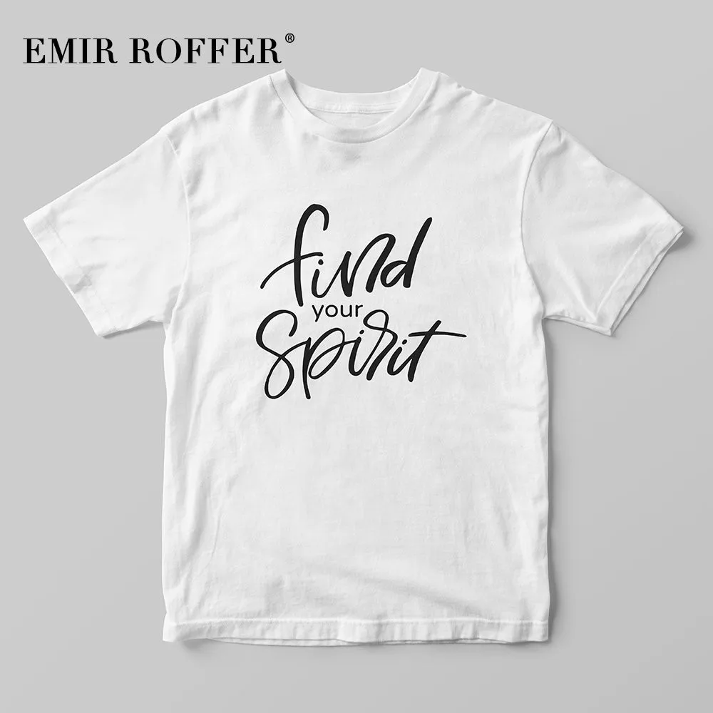 EMIR ROFFER find your spirit 90s Эстетическая Винтажная футболка Женская Панк Harajuku Уличная