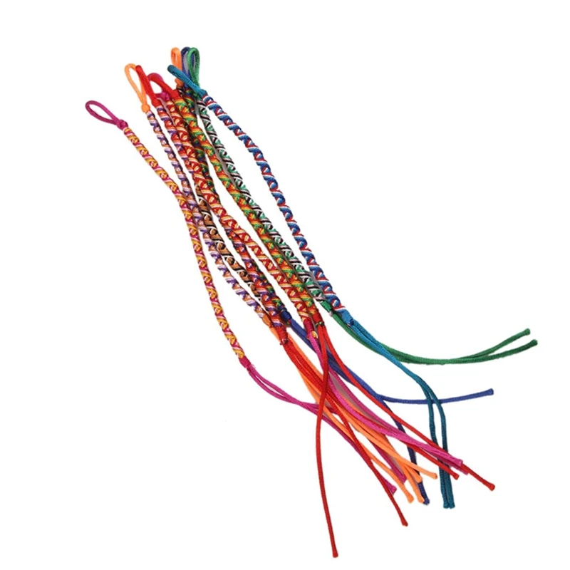 9 шт браслеты бразильская плетеная тесьма ручной работы этнические разноцветные