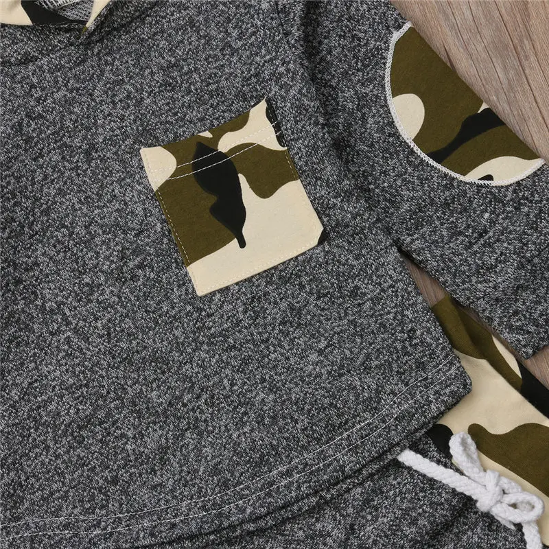 Toddler Baby Boy Clothes Set Infant Kid Camo Outfit Long Sleeve Hoodies Pants 2Pcs Newborn Children Clothing 0-24M |