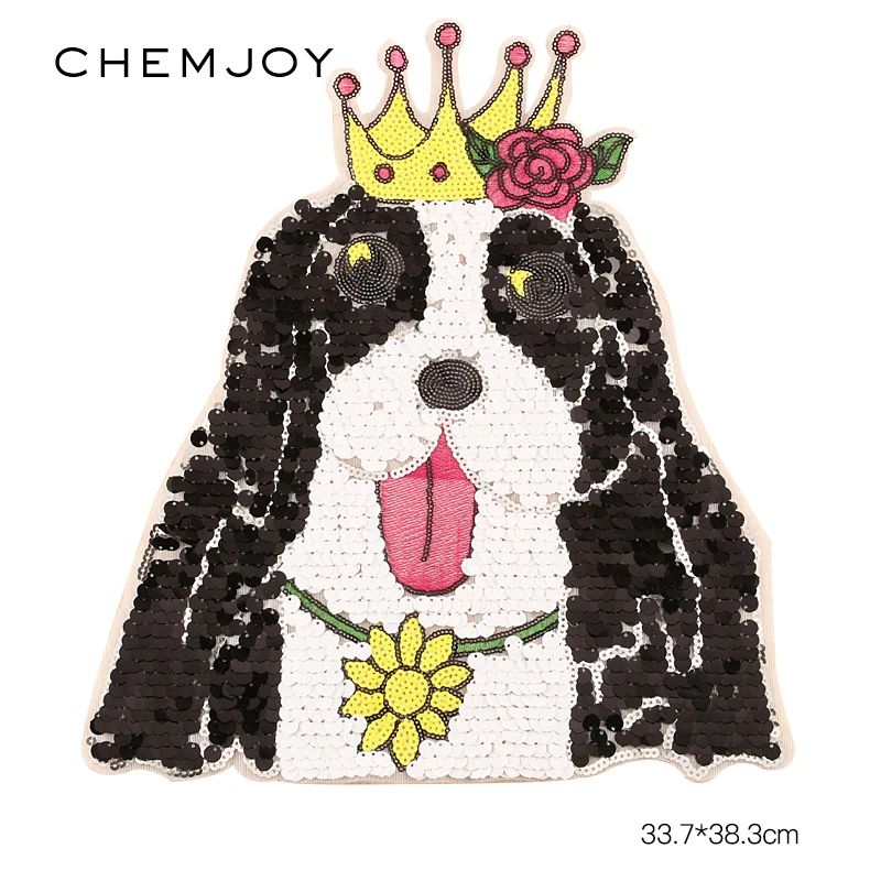 Блестящая нашивка большого размера для одежды пришивная аппликация с блестками