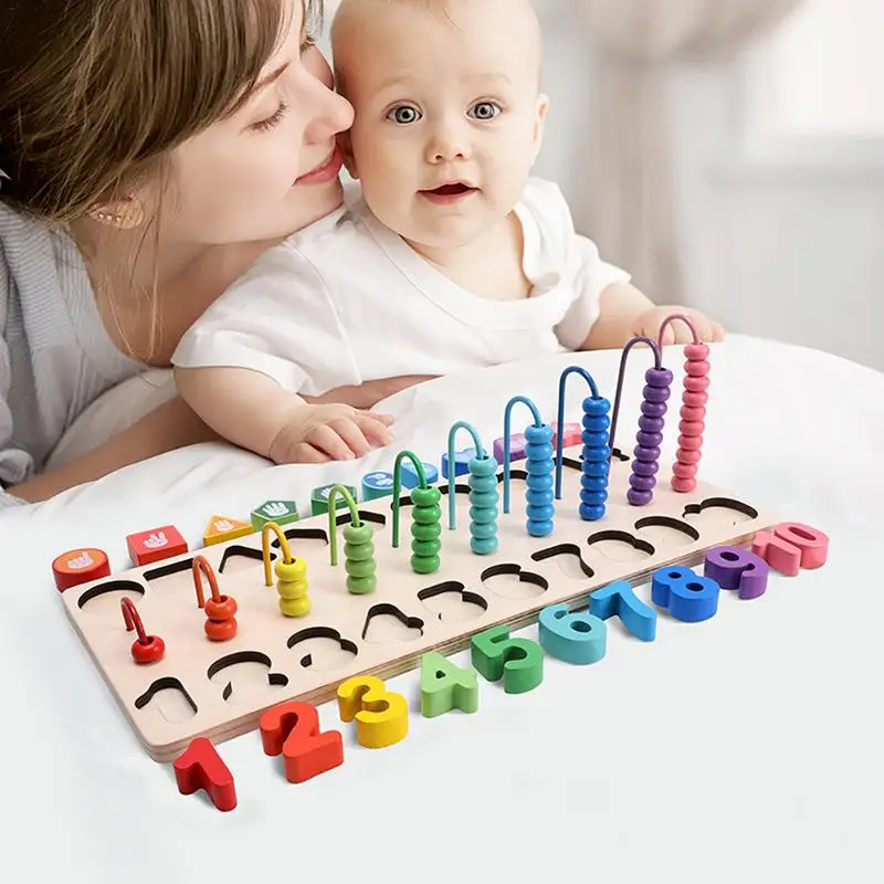 

Деревянная счетная игрушка Abacus, математические Обучающие игрушки Монтессори, математическая доска для дошкольного малыша
