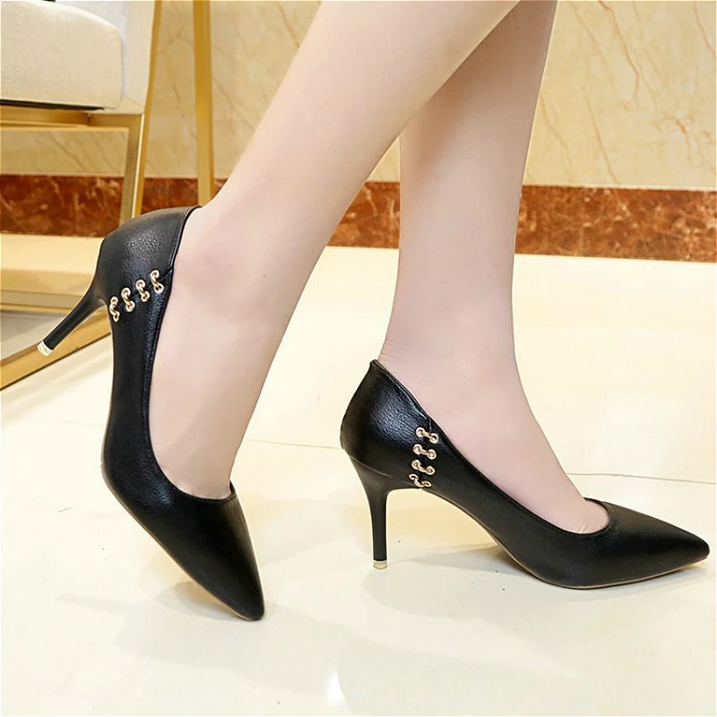 MULUHU/Женская обувь туфли на высоком каблуке с закрытым носком Zapatos Mujer