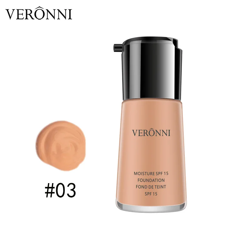 Водостойкая УВЛАЖНЯЮЩАЯ основа для макияжа VERONNI SPF15 на весь день контроль