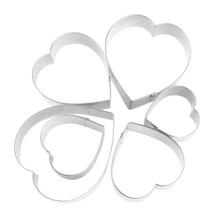 

6 sets Heart style cookie mold stainless steel baking tool cookie cutting mould