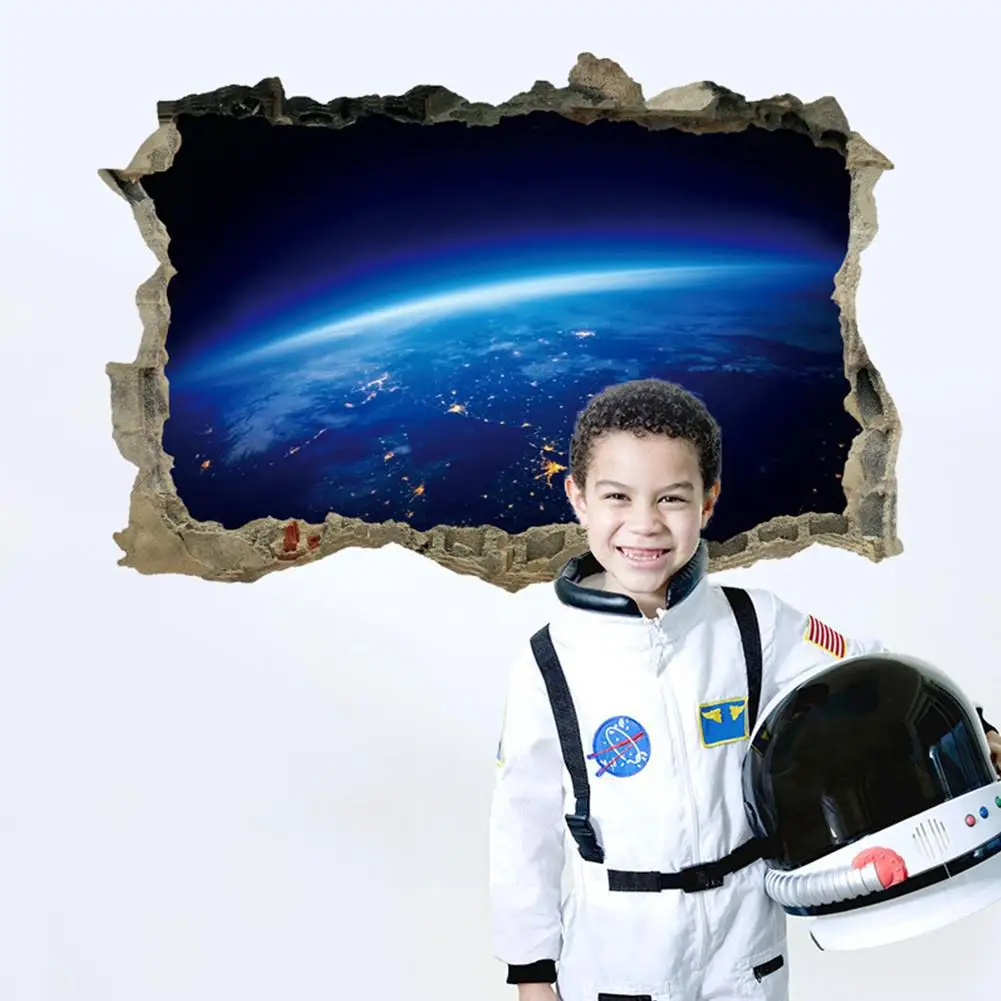 3D Водонепроницаемый ПВХ Съемный Вселенский узор стикер на стену для потолка