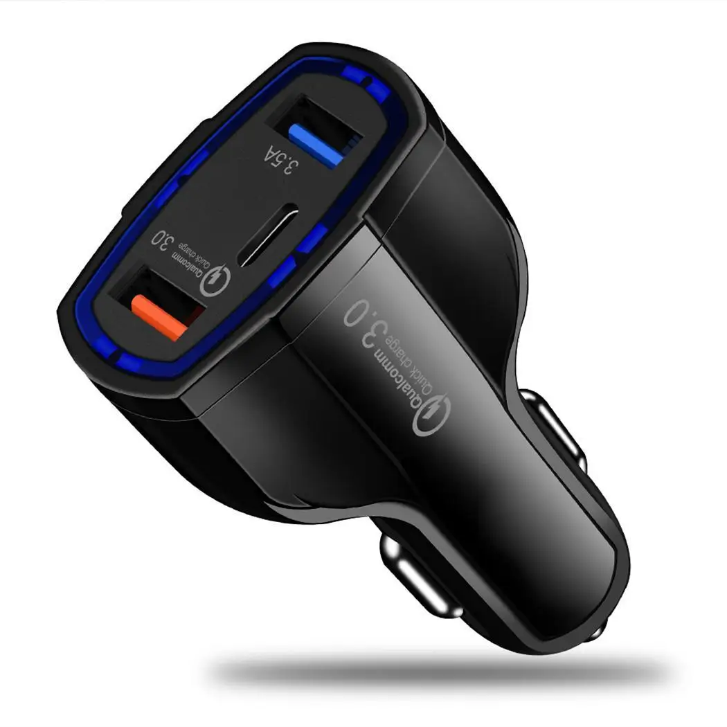 Быстрая зарядка 3 0 Dual usb type-C автомобильное зарядное устройство мобильный