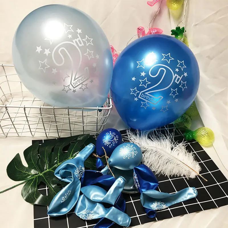 ZLJQ baby boy Happy 2nd день рождения латексные воздушные шары 32 дюймов номер фольги