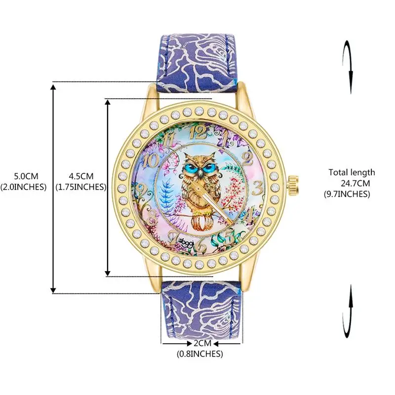 SHAARMS новые маленькие часы с рисунком Совы Позолоченные Цифровые кварцевые