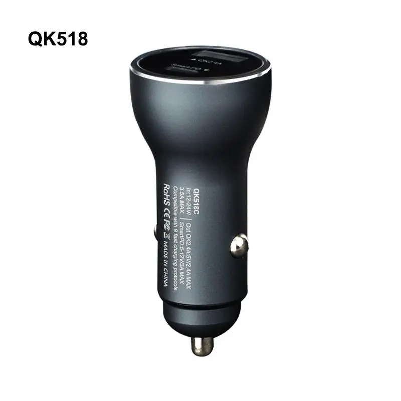New Car Charger with Colored Lights for HUAWEI P20 Fast Charging OPPO VOOC Flash Dual Port USB Vehicle | Автомобили и мотоциклы
