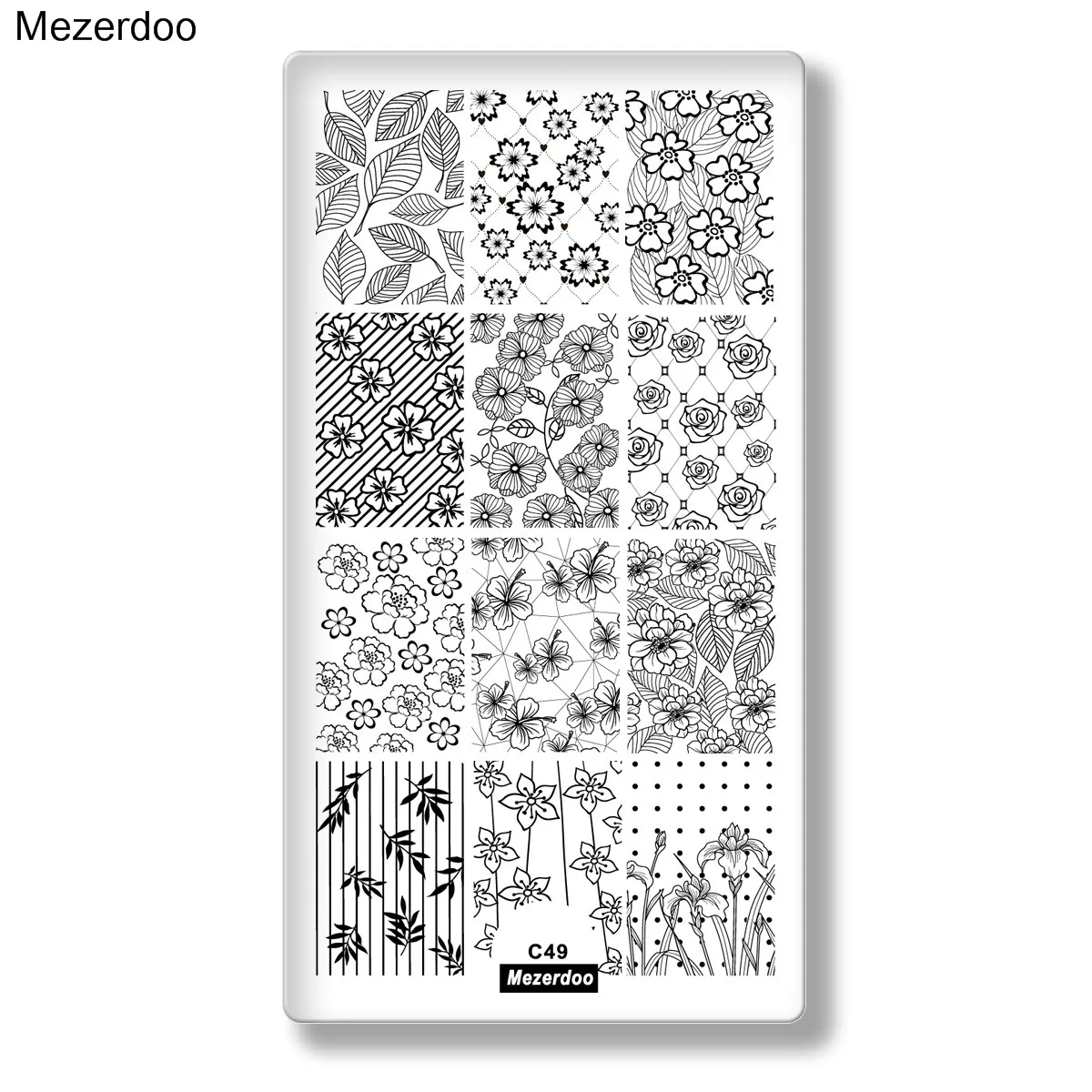 Шаблоны для ногтей с листьями штамп дизайна живопись трафареты маникюра розовые