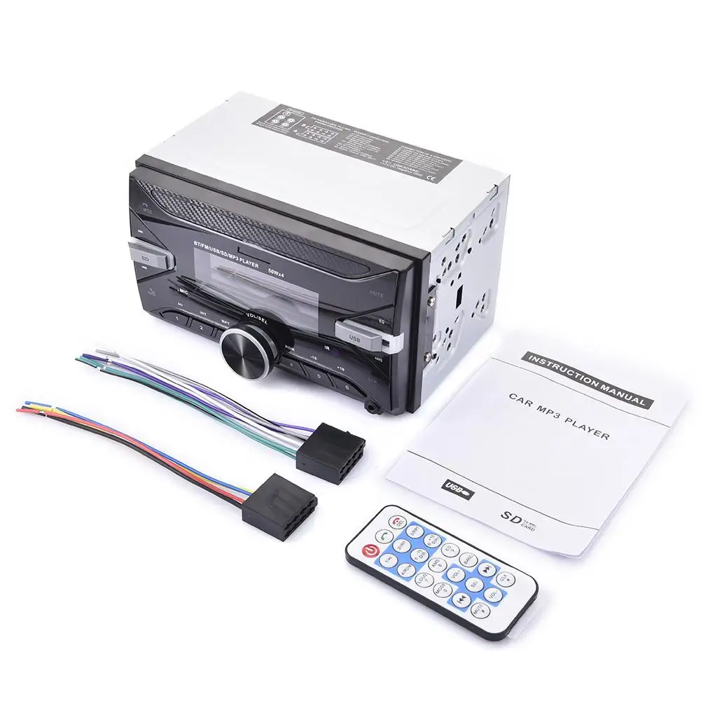 7 цветов подсветка Bluetooth стерео радио FM Aux вход приемник USB/SD/MP3 ISO 12V In-dash 2 din