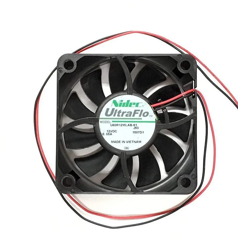 

Original Nidec U60R12MLAB-51 DC 12V 0.05A 60*60*15MM 6CM 2 Lines Cooling Fan