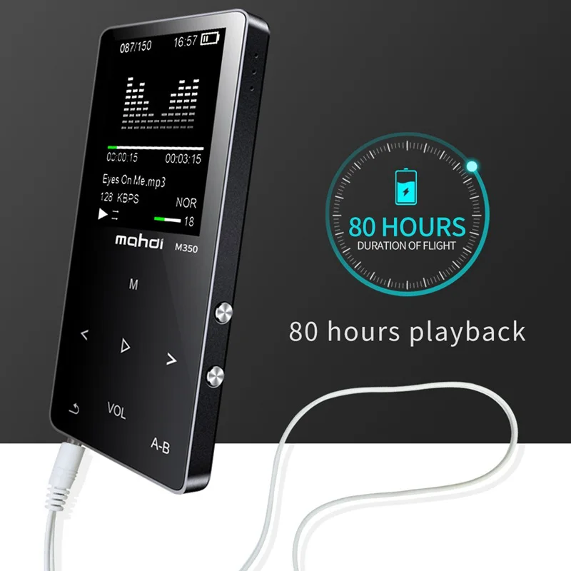 New Metal Bluetooth Sport MP3 Player Portable Audio 8GB with Built-in Speaker FM Radio APE Flac Music Player(Black) | Электроника