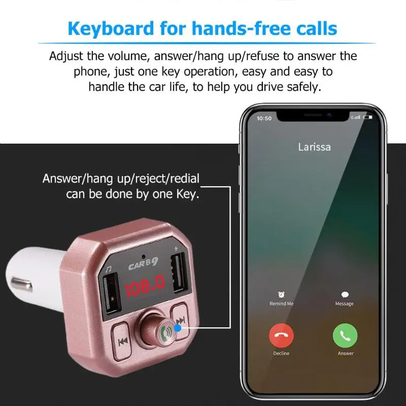 Bluetooth автомобильный комплект fm передатчик USB зарядное устройство беспроводной