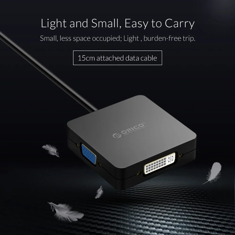 Мини адаптер ORICO 3 в 1 с DP на HDMI VGA DVI переходник типа папа мама 1080p для PS3 PS4 Xbox 360 пк