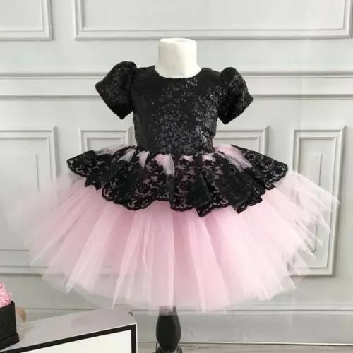 

2019 Flower Girl Dress Princess Kids Lace Floral Tutu Wedding Pageant Party Dress