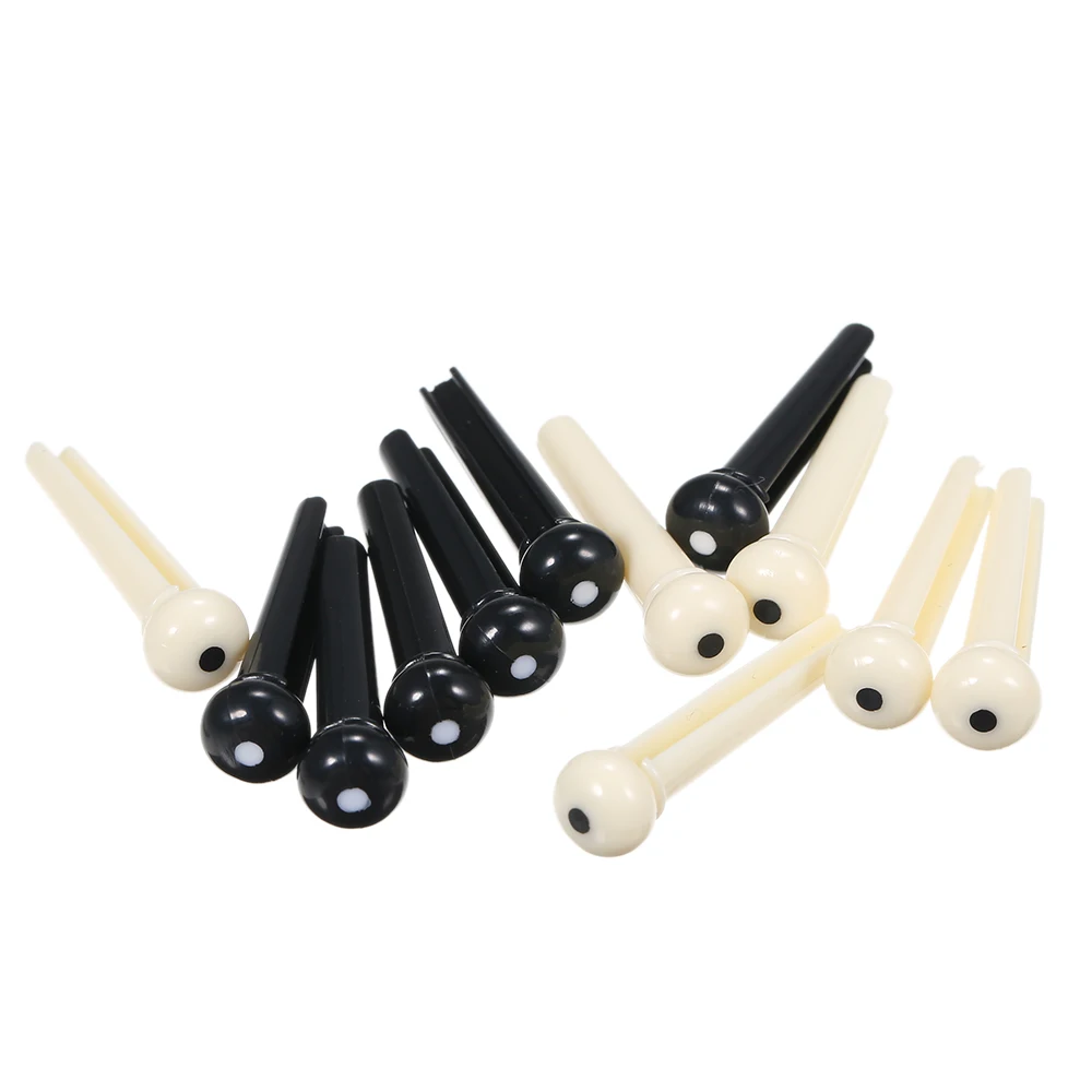 

6pcs Acoustic Guitar Bridge Pin Plastic Guitarra Bridge Pin Saddle And Nut String Pin Black/ White Guitar Parts & Accessories
