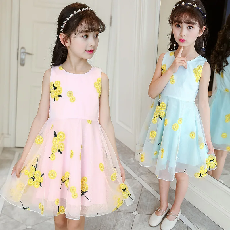 2019 Summer Style Flower Girl Dress Toddlers Teen Kids Princess Clothes Fashion Party Sleeveless Dresses | Детская одежда и обувь