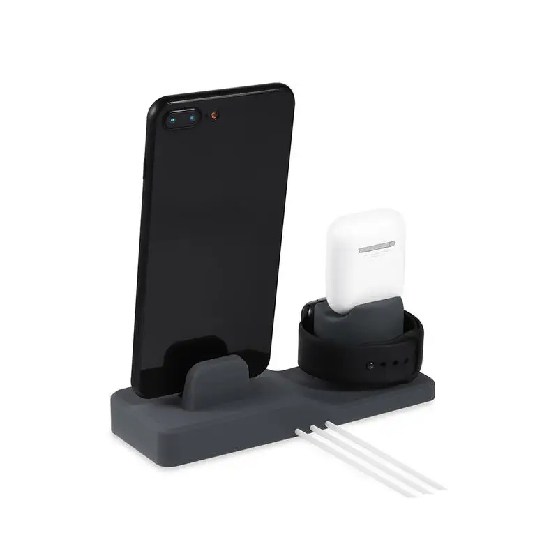 3 в 1 силиконовый держатель для Apple Watch док станция iPhone X XS XR MAX 6 6S 7 8 Plus Airpods с