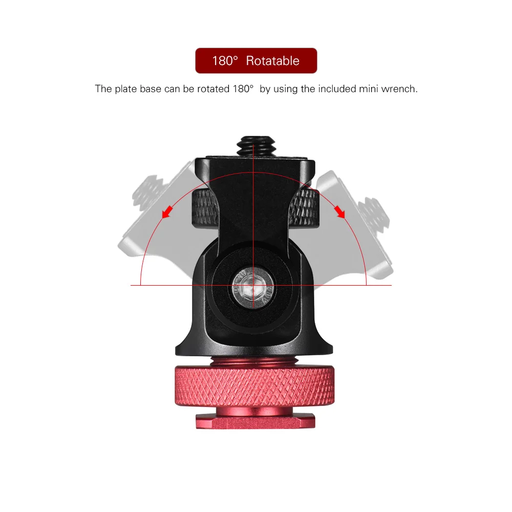 Andoer мини шариковая головка Адаптер для крепления внешней вспышки 1/4 &quotвинт с