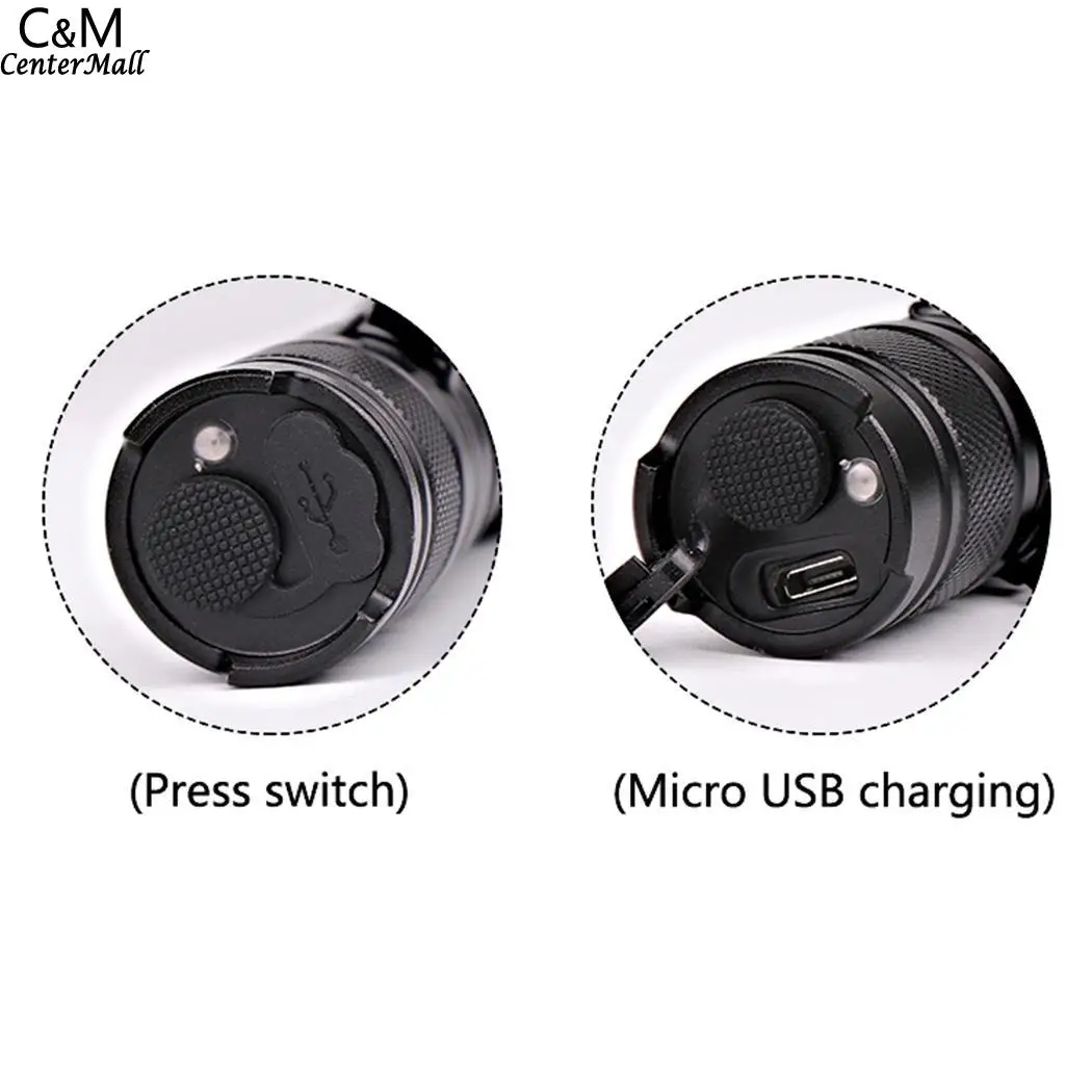 Переключатель метров Micro 200 Водонепроницаемый T6 для 10 Вт мини USB батарея LED задний