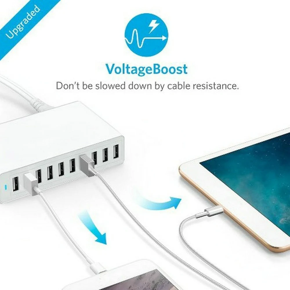 10 портов Мульти USB зарядное устройство концентратор 50 Вт 10А быстрое настенное док