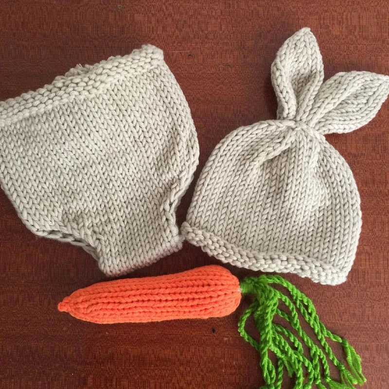 3pcs/Set Newborn Photography Props Knitted Cute Rabbit Shaped Hat+Shorts Outfits Costume Winter Baby Photo Clothes Suit | Детская одежда
