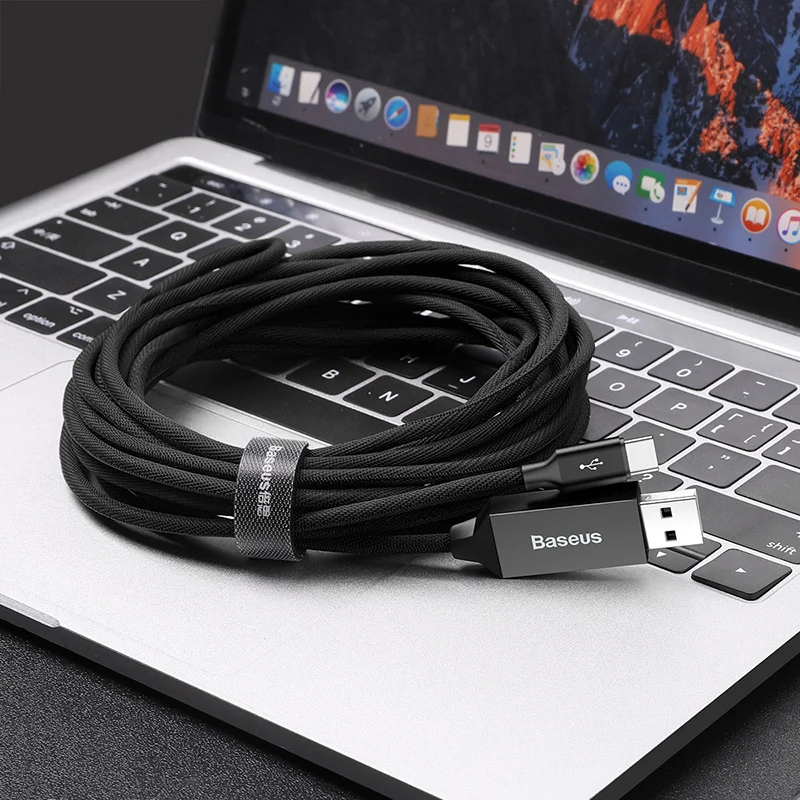 Длинный кабель USB Type C 5 м 3A поддержка быстрой зарядки синхронизации данных для