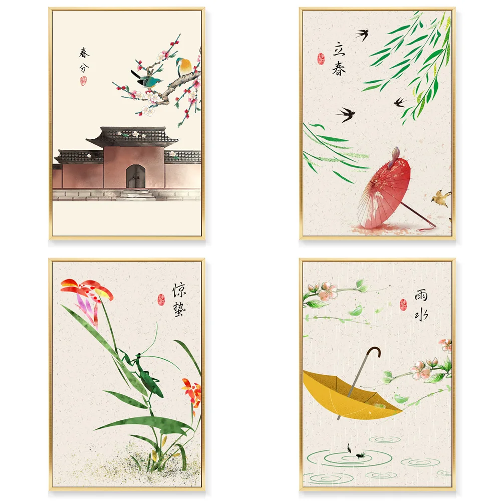 1* Chinese 24 Solar Terms Modern Restaurant Frameless Decorative Painting Traditional Style Home Decor Gift | Дом и сад
