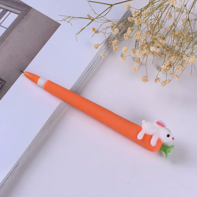 Черные гелевые ручки с чернилами шариковые кроликом авторучка в форме морковки