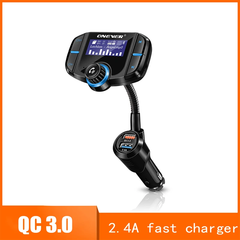Новый FM передатчик автомобильный модулятор 2 порта QC3.0 зарядное устройство Handsfree