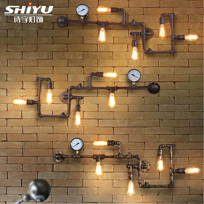 値段 スチームパンクロフト工業鉄錆水パイプレトロ壁燭台ウォールライト E27 LED リビングルームのベッドルームバーカフェ