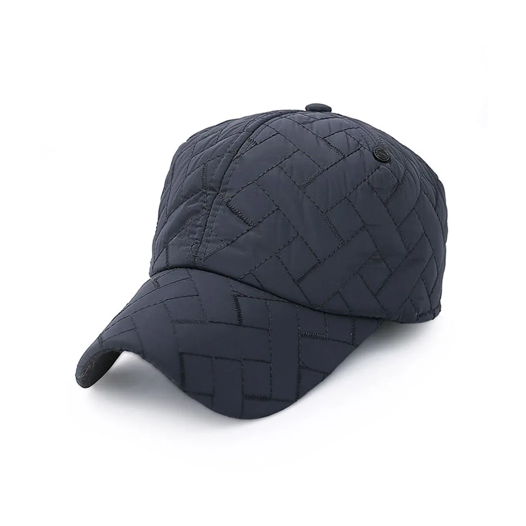 4 Colors Autumn Winter Baseball Cap Men Thick Warm Ear Protection Hats Solid Snapbak | Аксессуары для одежды
