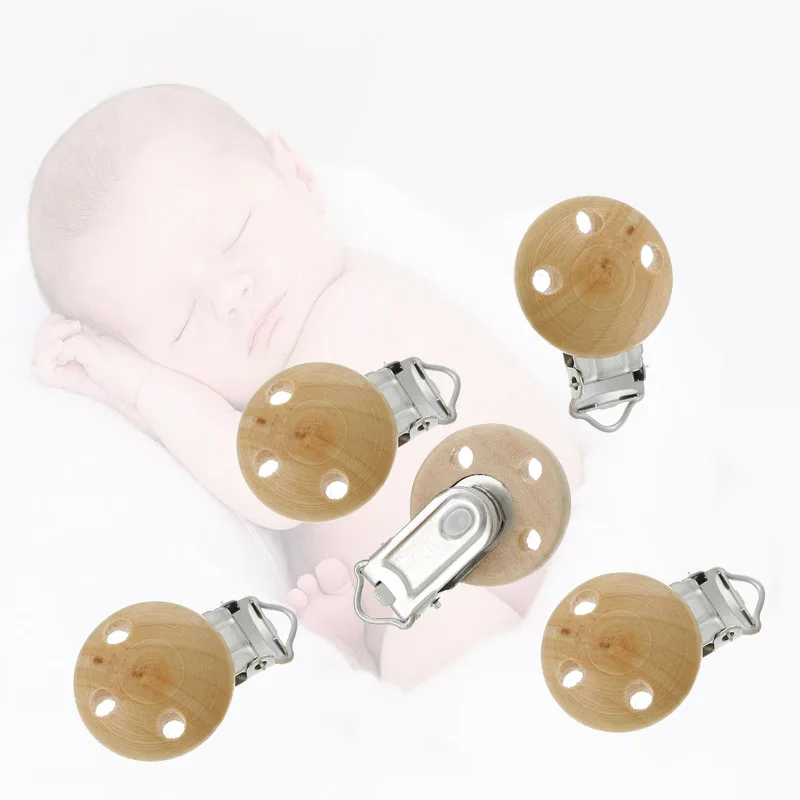5 шт. деревянные зажимы для пустышки из натурального дерева детские