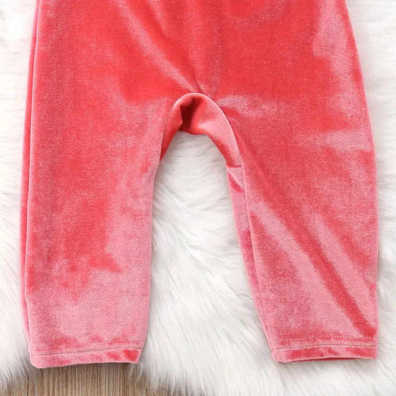 2 шт. детские бархатные комбинезоны с расклешенными рукавами и оборками | Мать