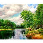 Алмазная Картина Вышивка крестом озеро полная Алмазная вышивка Ландшафтная мозаика с бриллиантами картина Стразы Декор для дома креативные подарки