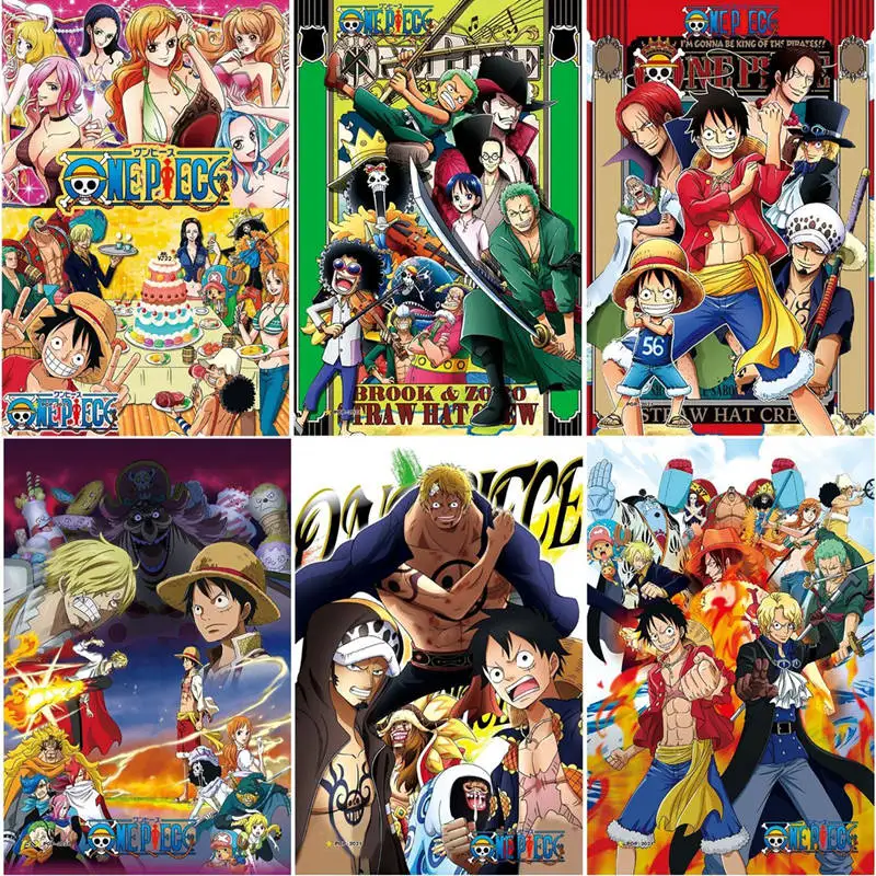 Аниме цельный плакат Luffy Zoro Nami Usopp Sanji Chopper Robin Фрэнки Брук фигурка 8 шт./компл.