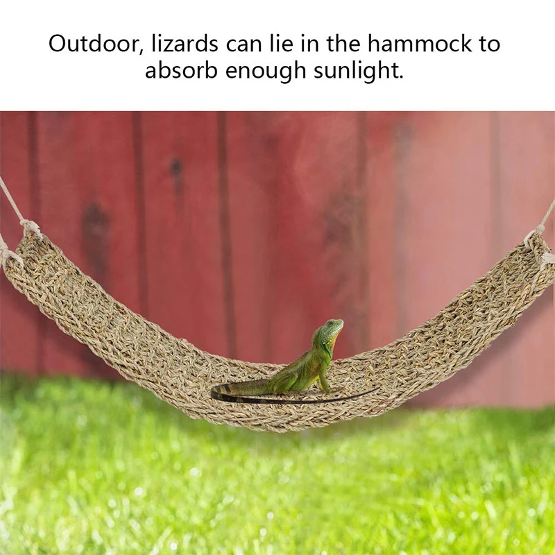Рептильный шезлонг для ящериц "Bearded Dragon Hammock" из травяных волокон для гекконов, игуан и крабов-реклюзов.