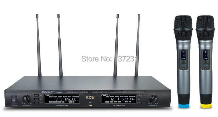 UHF истинное Разнообразие беспроводной микрофон Baomic BM 8500 двойной Ручной для КТВ