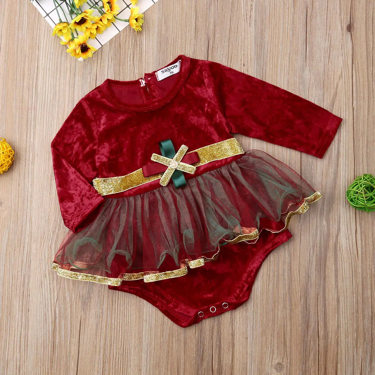 Вельветовый кружевной фатиновый комбинезон для новорожденных девочек