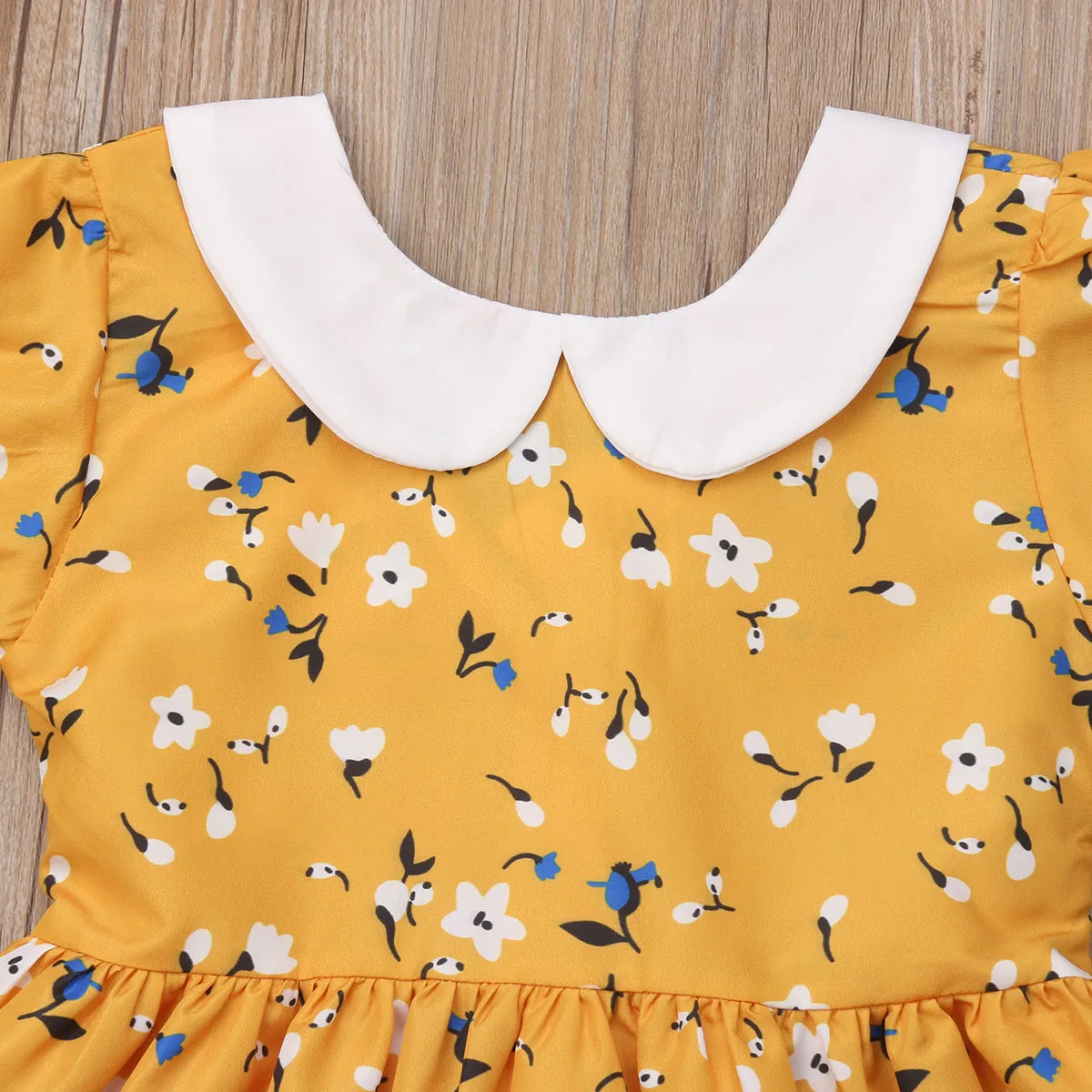 Toddler Kids Baby Girls Summer Short Sleeve Clothes Floral Doll Collar Pageant Party Princess Tutu Gown Dress Cute Casual | Детская