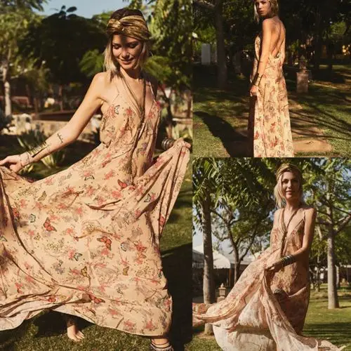 Женские летние Винтаж Boho Длинные Макси платье для вечеринки пляж цветочный
