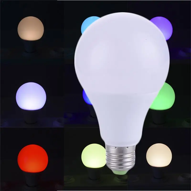 Пластиковая алюминиевая RGB лампа E27 3 Вт 5 10 с дистанционным управлением 85 262