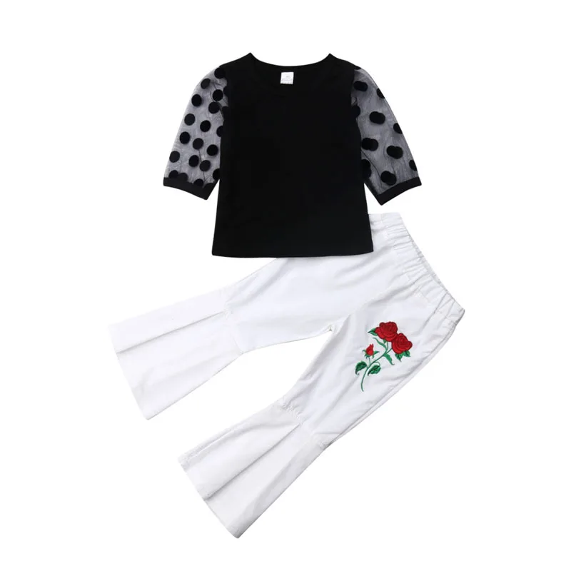 Focusnorm новинка модные кружевные топы для маленьких девочек 2 шт. Прозрачная