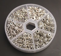 one box of 340pcs antiqued silver metal tube spacer beads for jewelry making