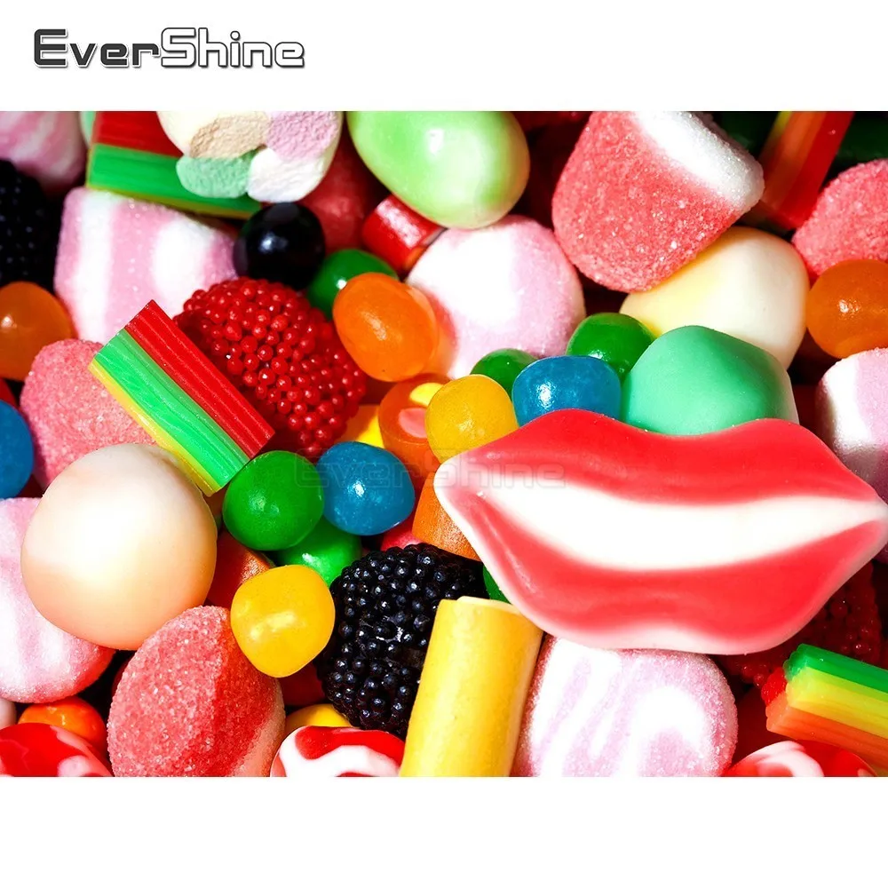 EverShine 5D Diamond Painting Full Square Candy Cross Stitch Embroidery Mosaic Rhinestones Handmade For Children's Gift|Алмазная
