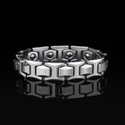 Мужские браслеты из карбида вольфрама, полированные, с черными магнитными камнями, длина 22 см, 2021