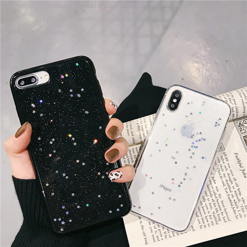 Роскошный блестящий чехол LOVECOM для iPhone 12 Mini 11 Pro Max X XS XR 6 6S 7 8 Plus Прозрачная мягкая
