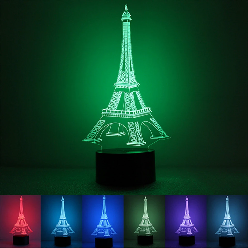 3D effiel башня USB светодиодный ночник настольная лампа usb светильник luz де noche